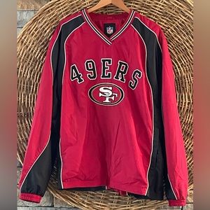 Men’s 49ers v neck windbreaker.
